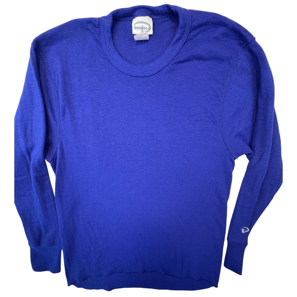 Duofold Thermal Shirt Mens Large Blue Long Sleeve Crew Neck‎ Base Layer